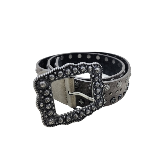 Beltiscool Women's Studded Genuine Leather Buckle Belt - Picture 1 of 7
